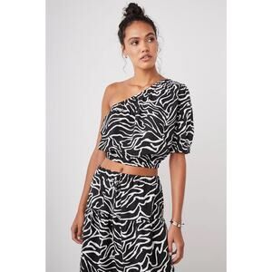 Rails Black and White Evy Top in Contour Lines Size Small